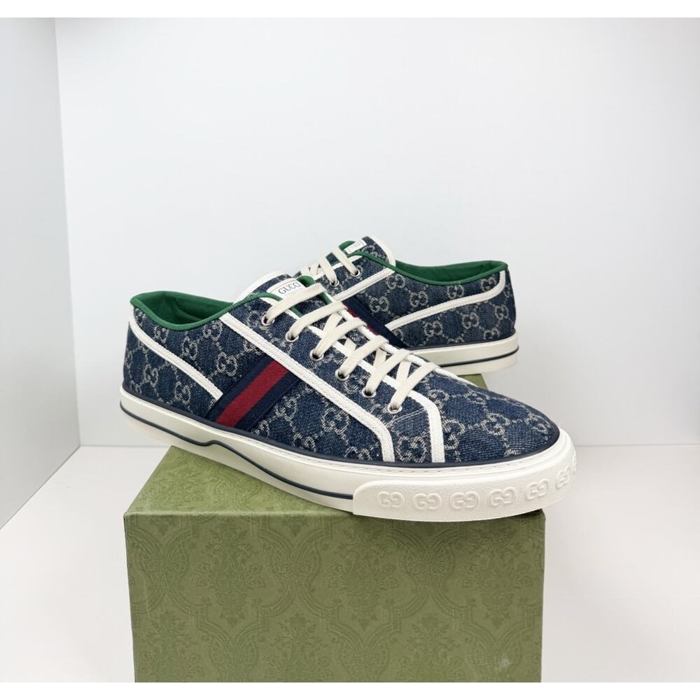 Size 16G/16.5US - Gucci Tennis 1977 Blue Denim Sneakers💙 NEW/RETAIL $750! - Picture 2 of 11
